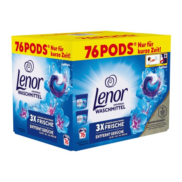 LENOR Détergent Allin1 972043 Frais davril 76 Pods