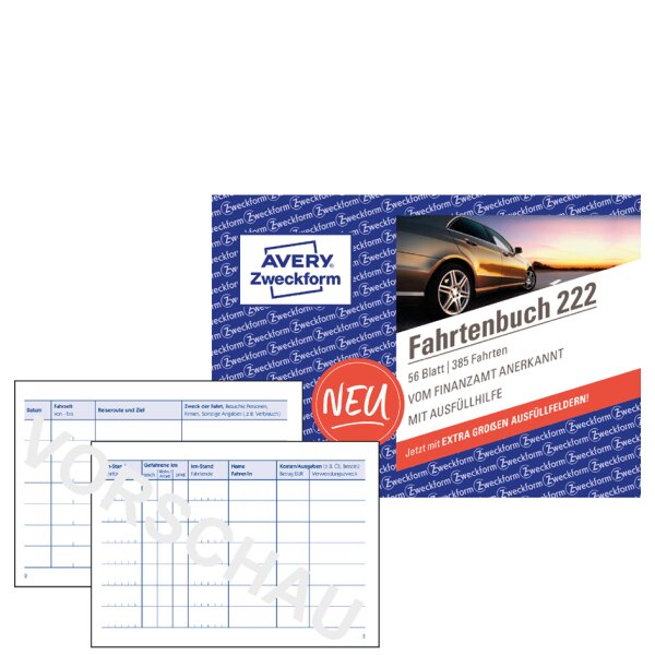 AVERY Zweckform Formularbuch Fahrtenbuch, A6 quer