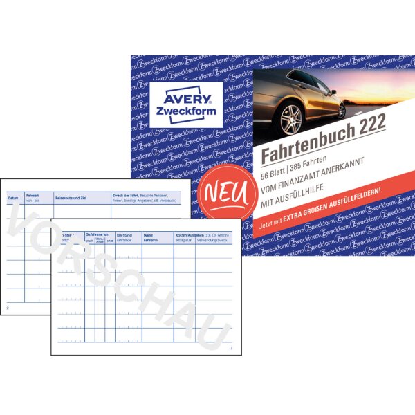 AVERY Zweckform Formularbuch Fahrtenbuch, A6 quer