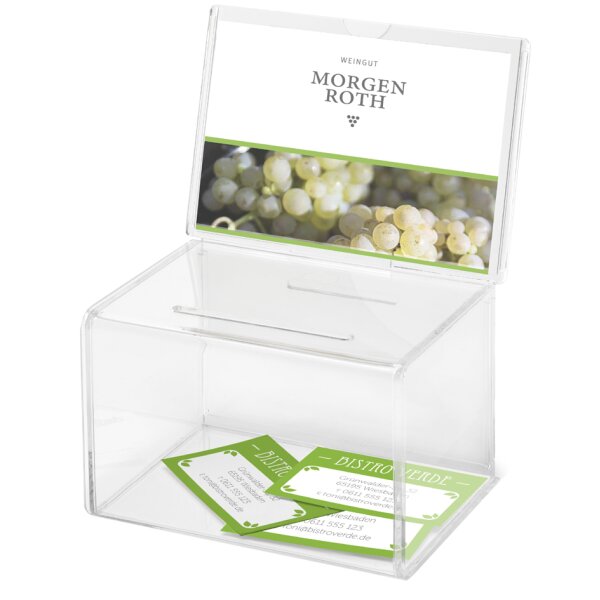 deflecto Urne promotionnelle, en acrylique, transparent