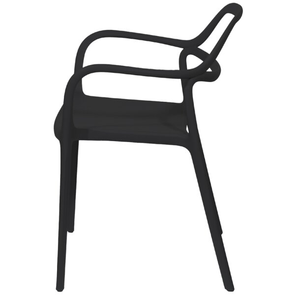 PAPERFLOW Outdoor-Besucherstuhl NOVA, 2er Set, schwarz