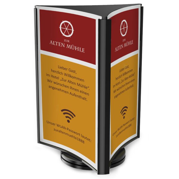 deflecto Porte-visuel, rotatif, 3 faces, A6