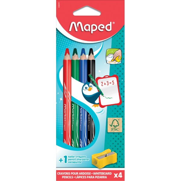 Maped Crayon ardoise MarkerPeps, blister de 4