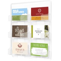 deflecto Visitenkartenhalter zur Wandmontage, 6 Fächer