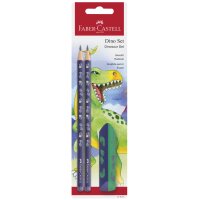 FABER-CASTELL Schreibset Dino, blau, 3-teilig