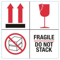rillprint Hinweisetiketten "FRAGILE DO NOT STACK"