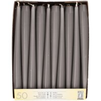STARPAK Bougie de chandelier, 22 mm, pack de 50, gris
