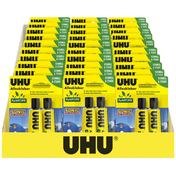 UHU Colle universelle ReNATURE SONIC, présentoir de 30
