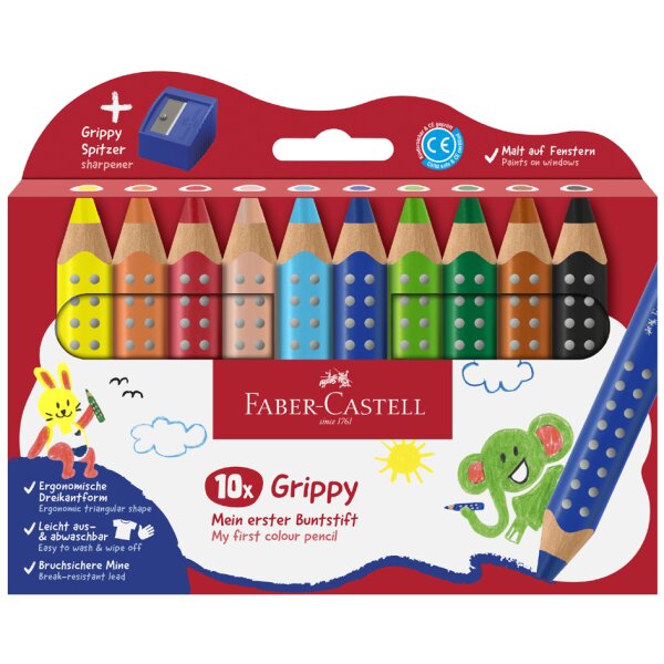 FABER-CASTELL Dreikant-Buntstift Grippy, 16er Kartonetui