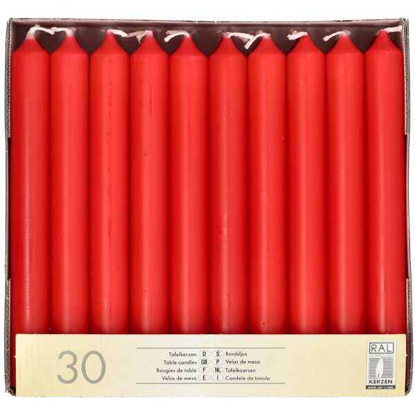 STARPAK Tafelkerzen, 21 mm, bordeaux, 30er Pack