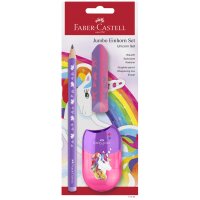 FABER-CASTELL Schreibset Einhorn Jumbo, violett, 3-teilig