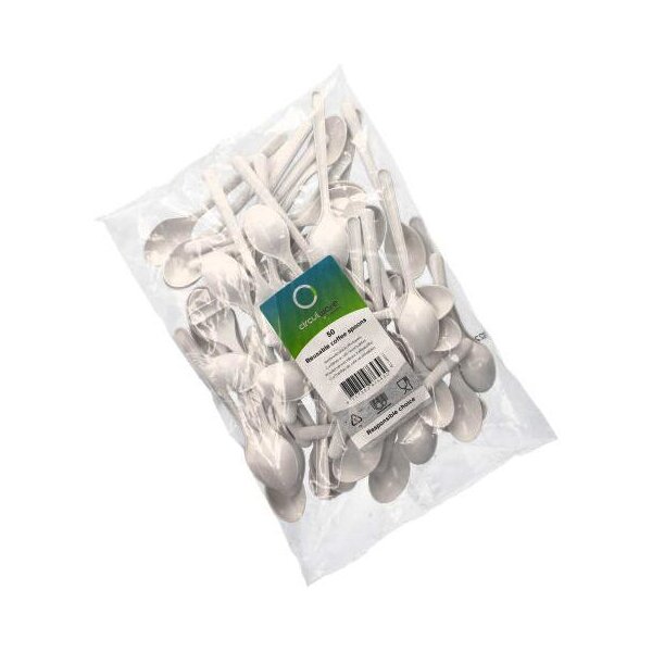 PAPSTAR Circulware Mehrweg-Kaffeelöffel, Länge: 130 mm, weiss