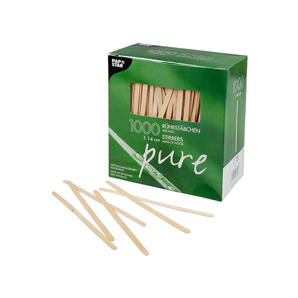 PAPSTAR Touillette pure, longueur: 110 mm, en bois