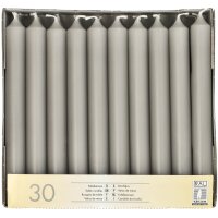 STARPAK Bougie de table, 21 mm, pack de 30, gris