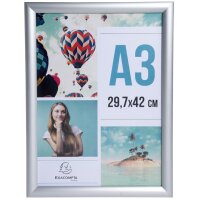 EXACOMPTA Cadre porte-affiche en aluminium, A3, argent