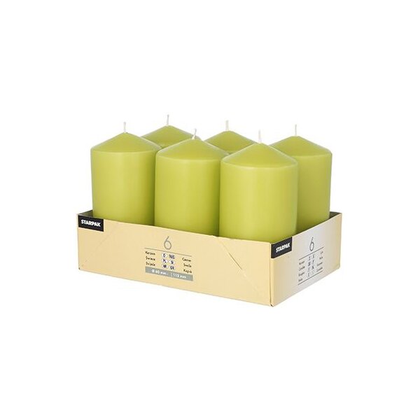 STARPAK Stumpenkerze, Durchmesser: 60 mm, kiwi