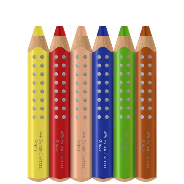 FABER-CASTELL Crayon de couleur Grippy, étui carton de 10