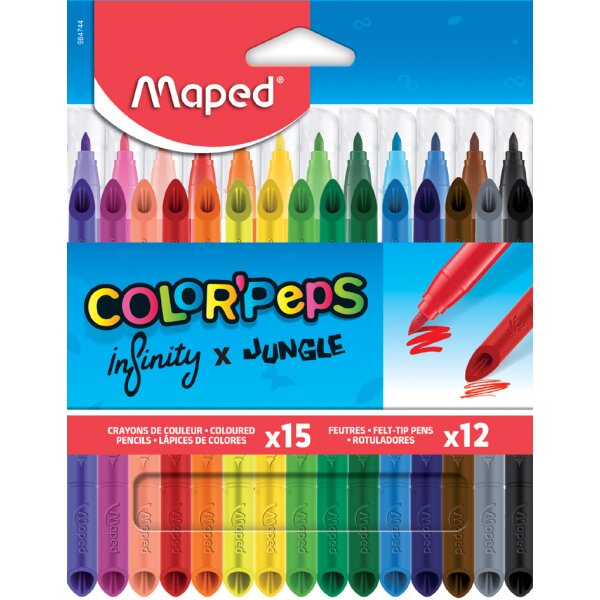 Maped Multipack crayon de couleur INFINITY/feutre COLORPEPS