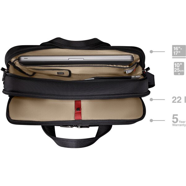 WENGER Laptop Briefcase 16 - 17inch 653498 Meteor Brief Black