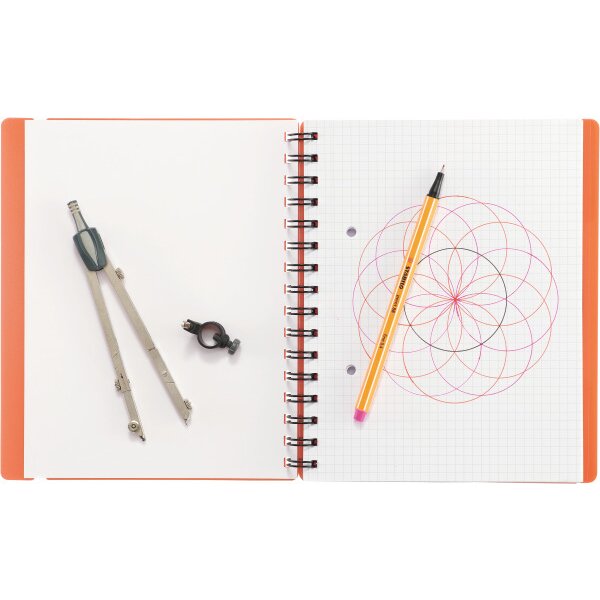 KOLMA Carnet Easy KolmaFlex A5 06.551.04 rouge, quadrillé 5mm 100 flls.