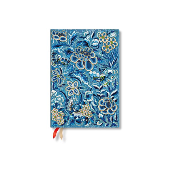 PAPERBLANKS Agenda Blaue Weide 2027 FD1855-2 1W/2S HOR Midi SC DE 13x18cm