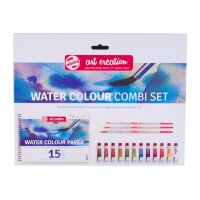 TALENS Aquarell Combi Set 12x12ml 9022094M Farbe, Pinsel,...