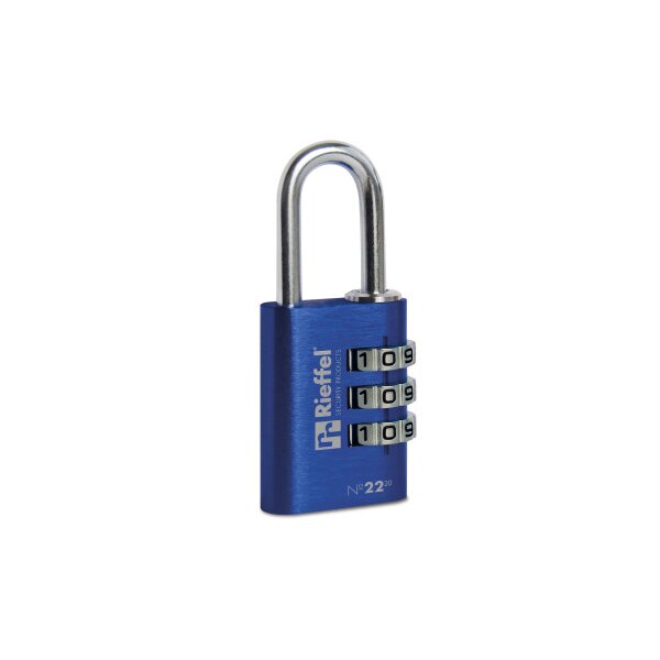 RIEFFEL SWITZERLAND Zahlenschloss Nr.22 20mm A10517 blau