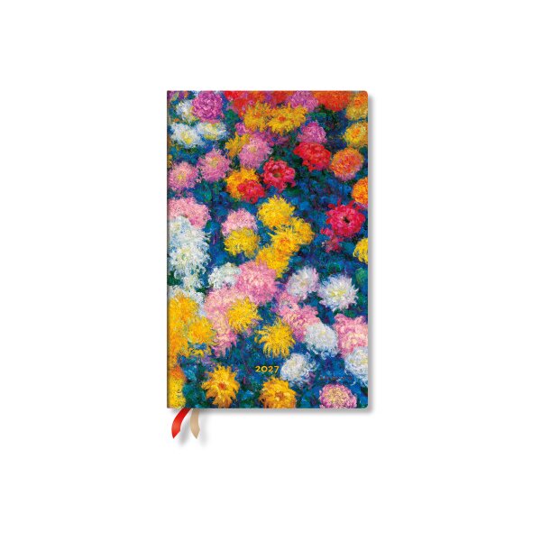 PAPERBLANKS Agenda Monets Chrysanth. 2027 DD1803-3 1S/2P HOR Maxi HC AL 13.5x21cm