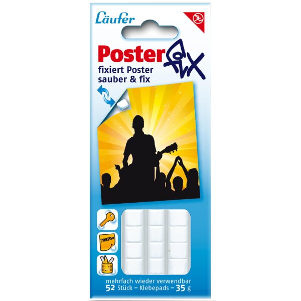 Läufer Pastille adhésive Posterfix, détachable, blanc