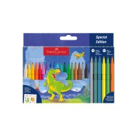 FABER-CASTELL Filzstifte Dino 554222 inkl. Sticker 24...