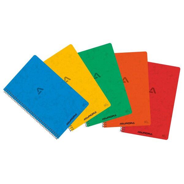 AURORA Cahier spirale COLORLINES B6 1960KQ5 ass., quadrill&eacute;, 5mm 60 feuil.