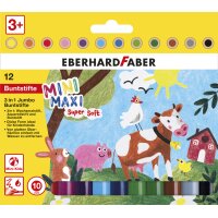 EBERHARD FABER Crayon de couleur 3 en 1 Jumbo MINI MAXI