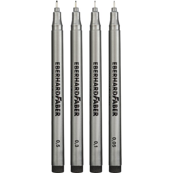 EBERHARD FABER Pigmentliner, schwarz, 4er Etui