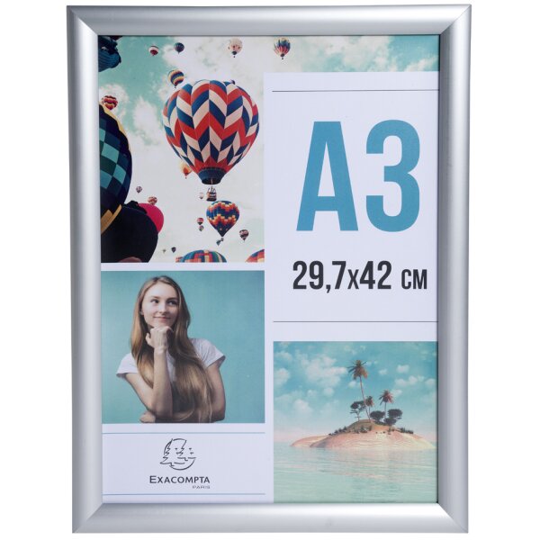 EXACOMPTA Cadre porte-affiche en aluminium, A4, argent