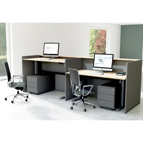 kerkmann Comptoir Marino up & down, grand, anthracite/chêne