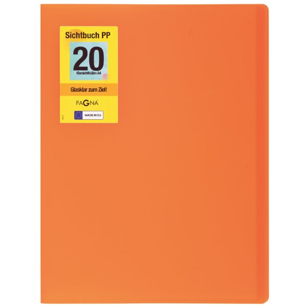 PAGNA Sichtbuch "School", DIN A4, mit 20 H&uuml;llen, orange