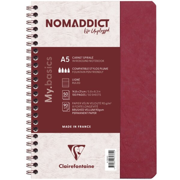 Clairefontaine Spiralbuch NOMADDICT, DIN A5, schwarz