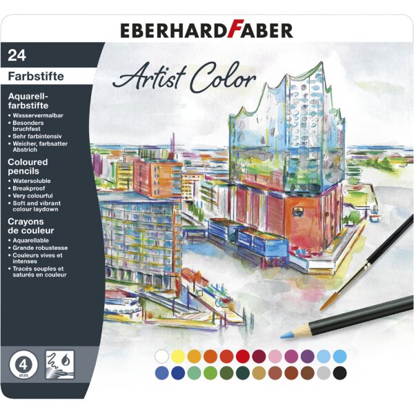 EBERHARD FABER Aquarellstift Artist Color, 12er Metalletui