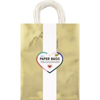 folia Sac en papier DORÉ SCINTILLANT, taille: L