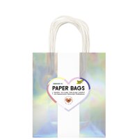 folia Sac en papier DORÉ SCINTILLANT, taille: S