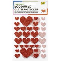 folia Moosgummi Glitter-Sticker HEARTS LOVE