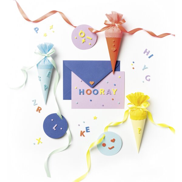 folia Sticker pailleté en caoutchouc mousse LETTERS