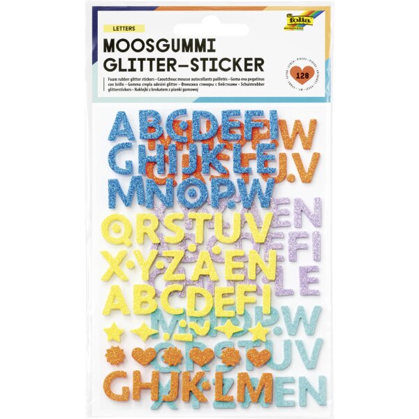 folia Sticker pailleté en caoutchouc mousse LETTERS