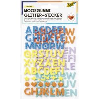 folia Moosgummi Glitter-Sticker LETTERS