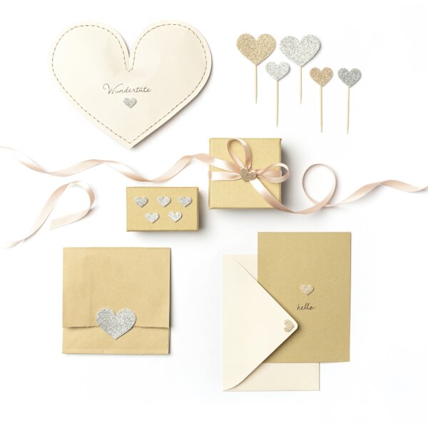 folia Sticker pailleté en caoutchouc mousse HEARTS CLASSIC