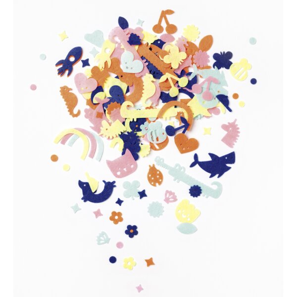 folia Décoration en feutre Chiffres & lettres, 200 pièces