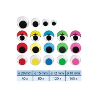 URSUS Wackelaugen Stapelbox 8640099 assortiert 400 Stück