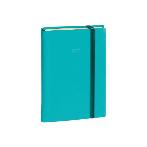 QUO-VADIS Agenda Silk Prestige 2027 2851037Q 1W/2S t&uuml;rkis ML 10x15cm