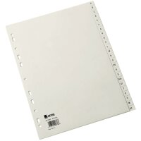 HETZEL Intercalaires en plastique, A-Z, A4, PP, gris, 20