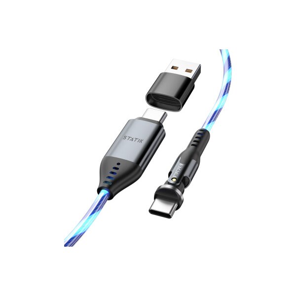 STATIK PowerPivot Pro, Glowing LED PUP-0465-3FT-CC USB-C to C, 1m, 100W
